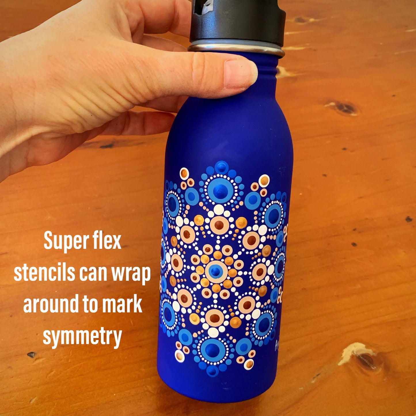 Super Flex Silicone Stencil Set - Dotting Tools - Happy Dotting Company - 2 pc Mandala Stencils - Ideal for Stone Art, Mugs, Bottles