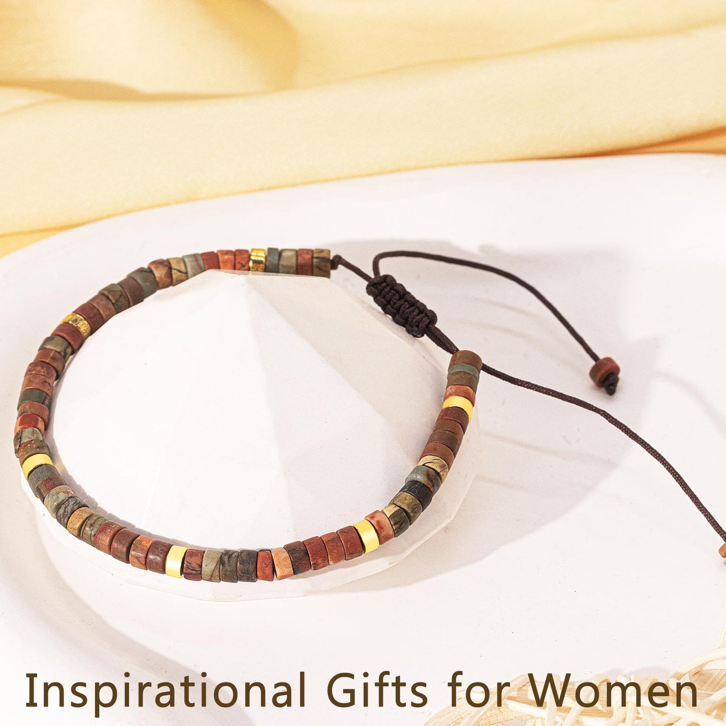 TAGOMEI Inspirational Gifts Bracelets for Women Healing Natural Stone Boho Beaded Bracelets
