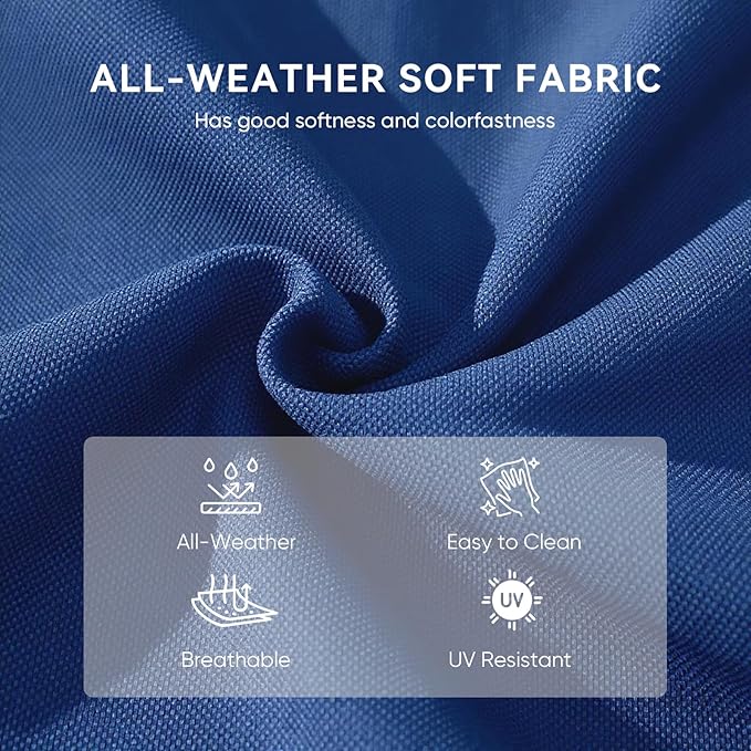 Patio Chair Cushions 6 Packs - Outside High Back Thick Water-Resistant Cushion 22x24 for Outdoor Glider Rocking Chairs Loveseat 3-Seater Couch Sofa – Blue/Regular