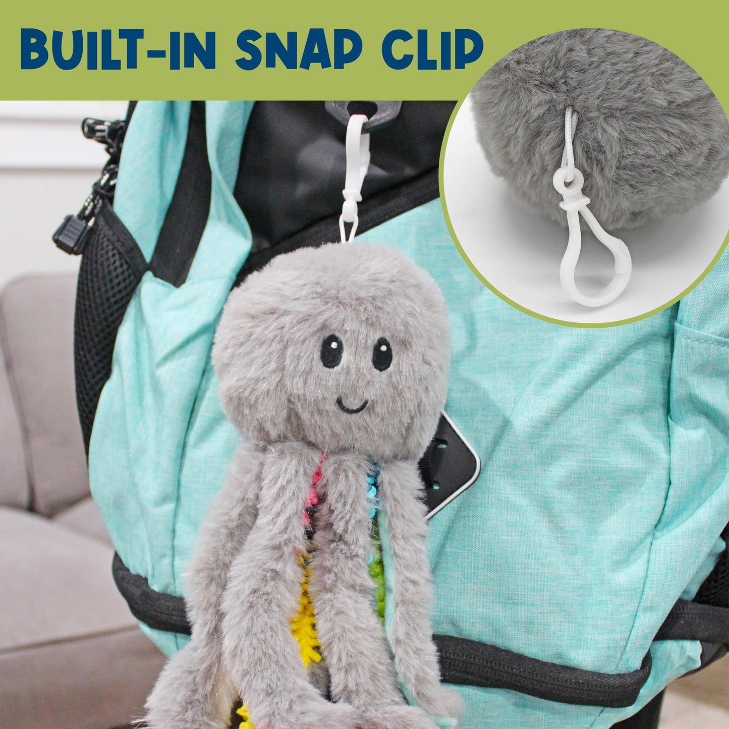 MEAVIA Mini Sensory Octopus Plush Toy, Travel-Size Fidget Plush for Special Needs and Sensory Fun