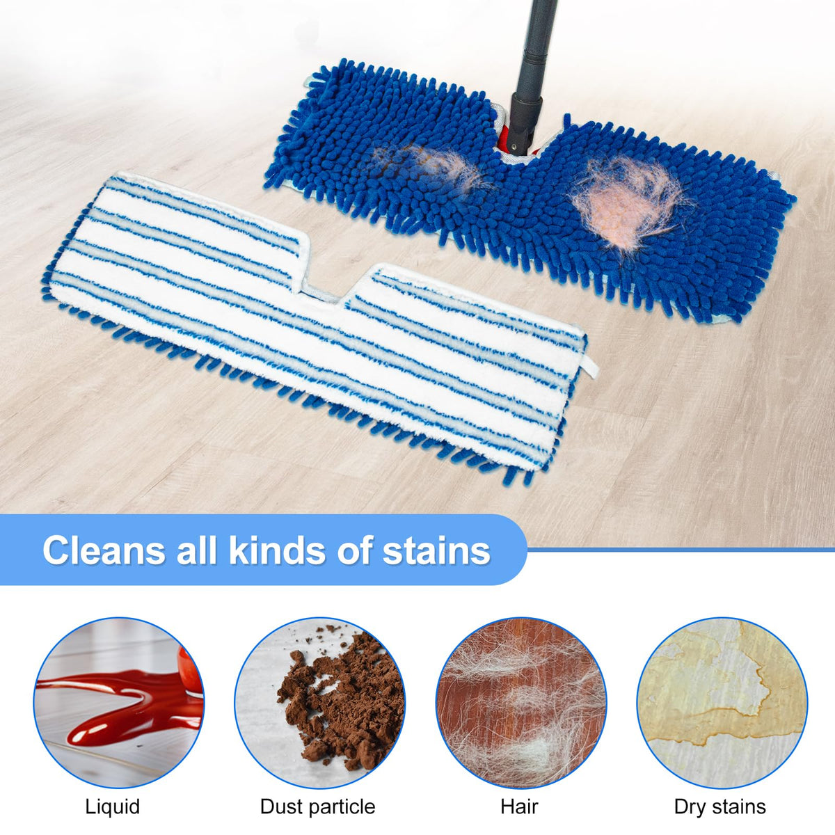 3 Pack Mop Heads Replacements Compatible for Ocedar Dual (3 Count)