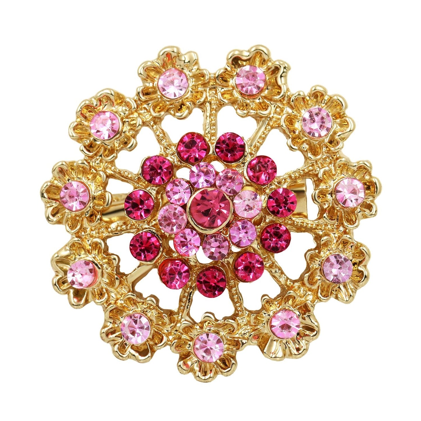 WeimanJewelry Silver/Gold Plated 12pcs Crystal Rhinestones Flower Brooch Pins DIY Wedding Bouquets Kit
