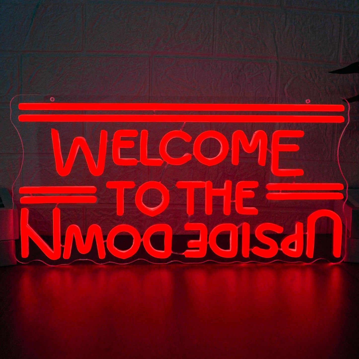 Welcome To The Upside Down Neon Sign Dimmable Neon Lights for Wall Décor USB Powered LED sign for Bedroom Game Room Man Cave Great Gift for Birthday christmas etc;(16.4 * 8.3 inches)