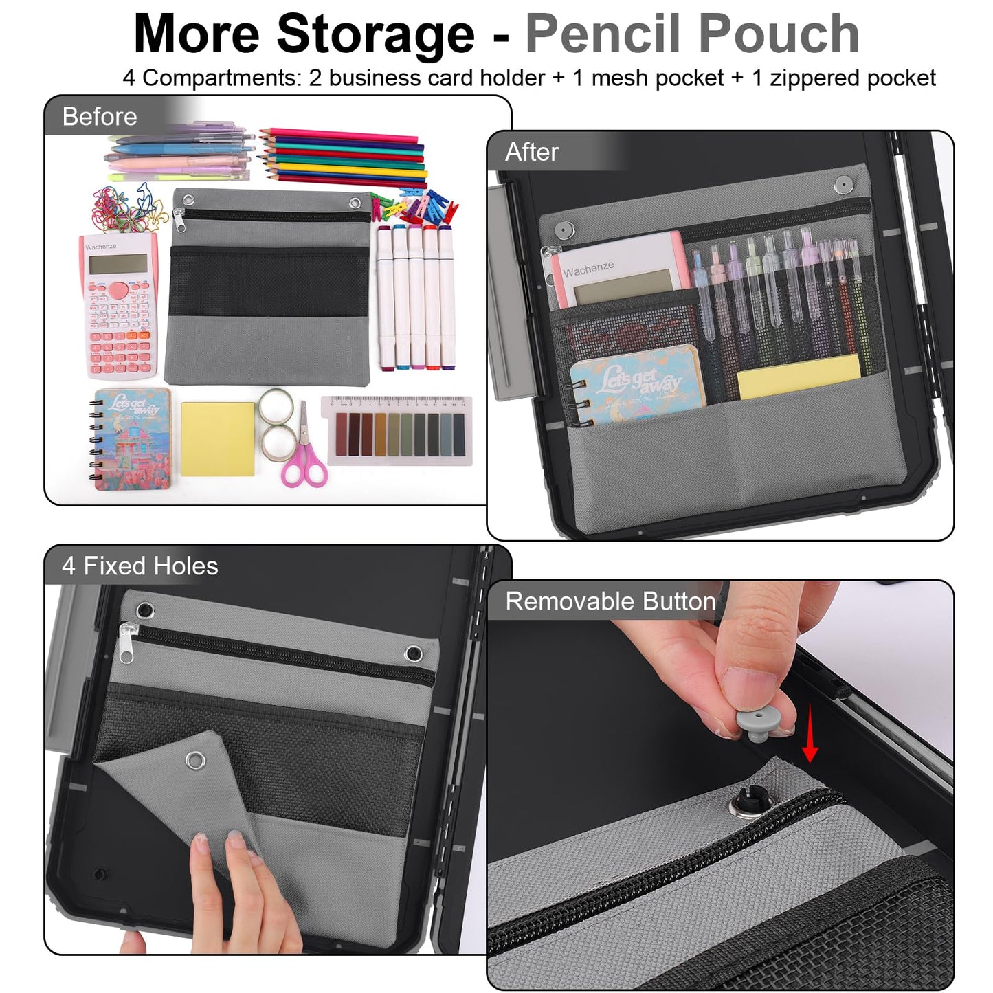 Wachenze Thicker Clipboard with Storage, Internal Pen Pouch Included, A4 / Letter Size, Toughest Plastic Contractor Clip Boards 8.5x11, High Capacity Clipboards Box Case for Contractor Trucker Driver
