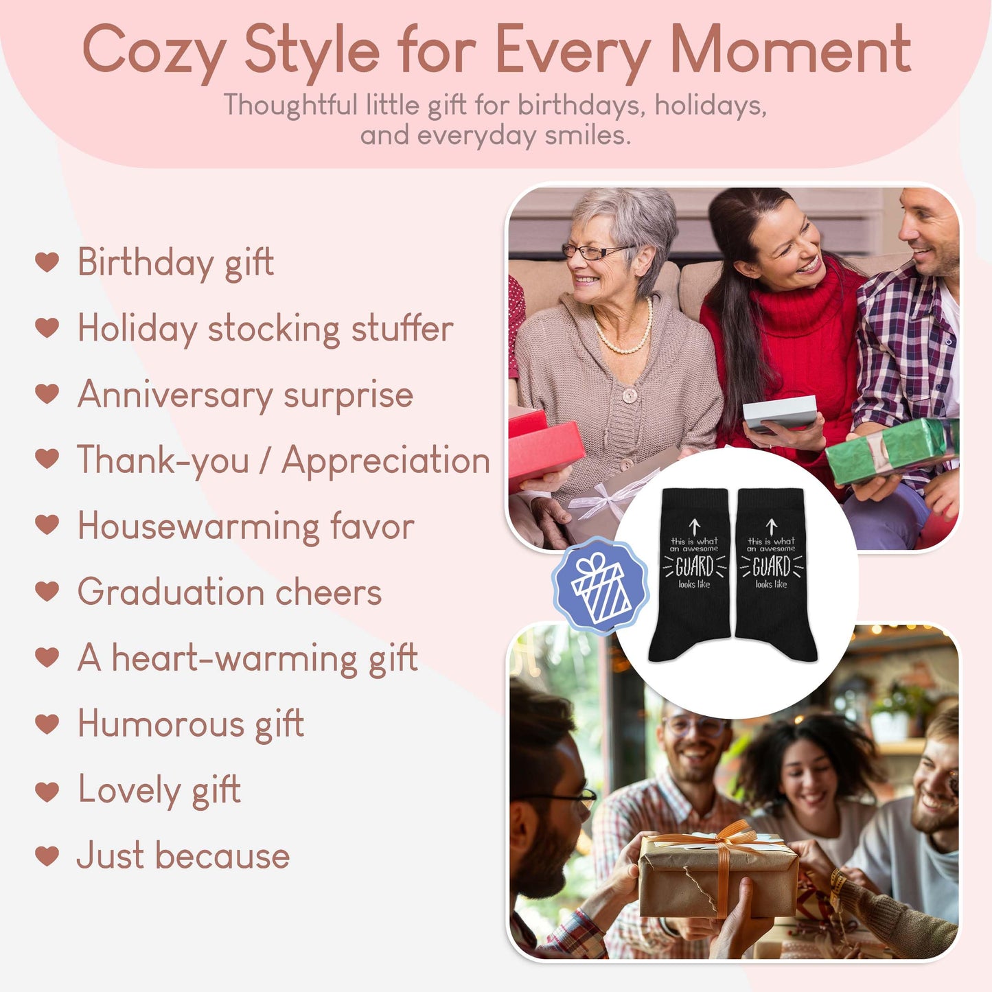 This Is What an Awesome Guard Looks Like Socks – Funny Security Guard Gifts for Birthday, Christmas, Retirement, Work Anniversary, or Just Because.(196)