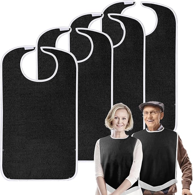 Pozico Adult Bibs for Eating Women/Men/elderly Washable,Waterproof, Clothing Protectors & Adult Bibs with Debris Trap