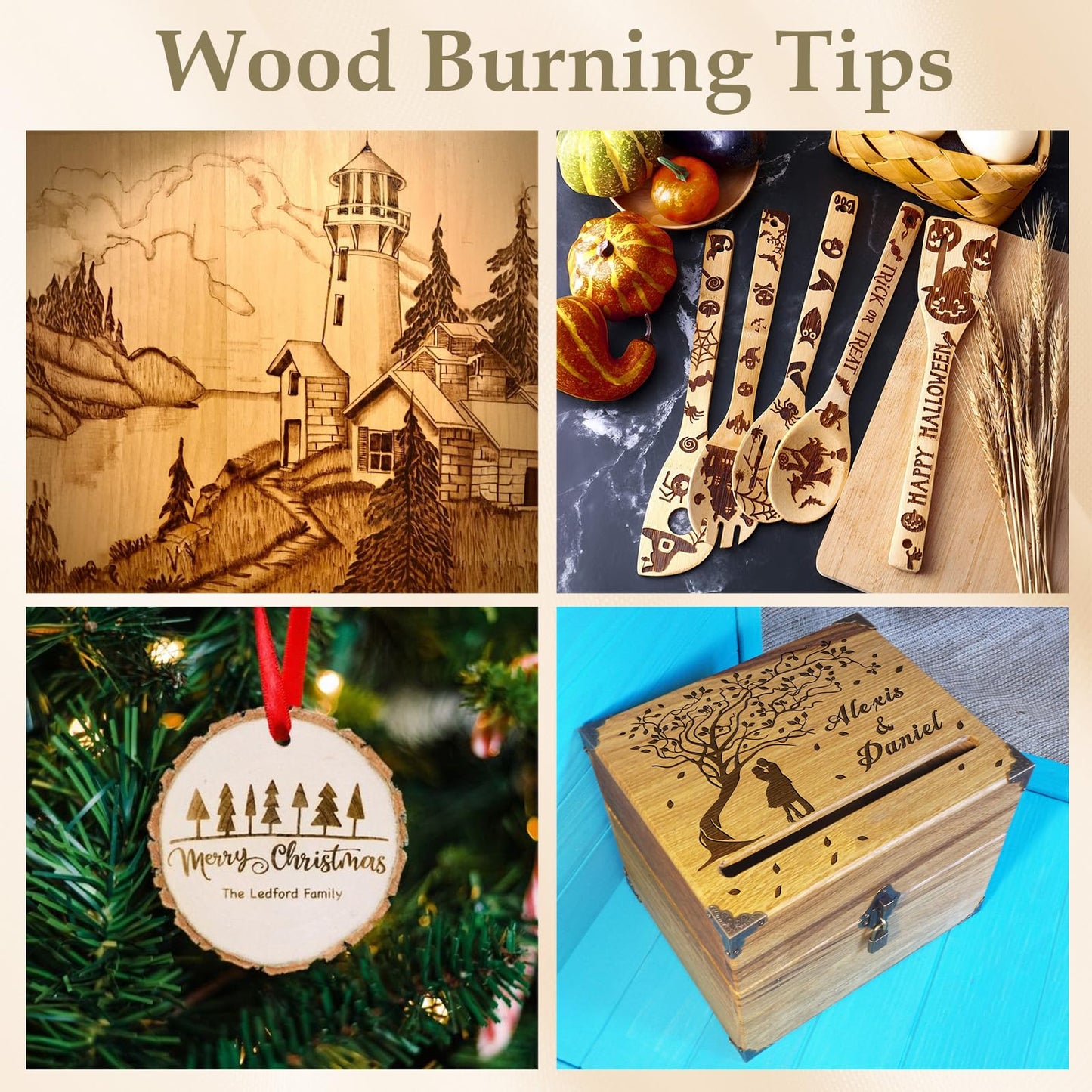 AOZUO 109 Pcs Wood Burning Tips, Wood Burning Tip Set Including Woods Burnings Letters Numbers Symbol Woods Burnings Tip for Wooden Burner DIY Embossing Wooden Burn Carving Crafts