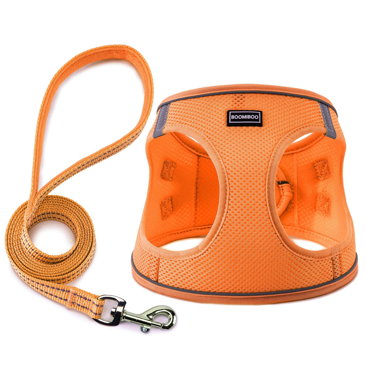 Dog Harness with Leash Set, Step-in Adjustable Puppy Pet Vest, Grey XXS