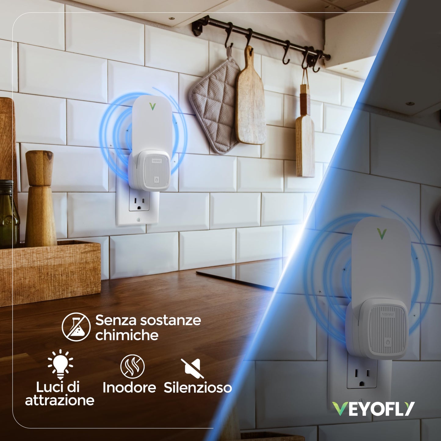 VEYOFLY Fly Trap Indoor, Fruit Fly Traps for Indoors Flying Insect (2 Device + 4 Refills) Gnat Traps for House Indoor, Bug Zapper Indoor, Gnat Killer Catcher & Fruit Fly Killer Light Plug in