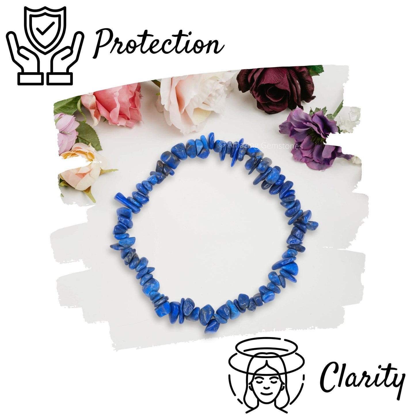 Amazing Gemstone Chips Bracelet (Lapis Lazuli)