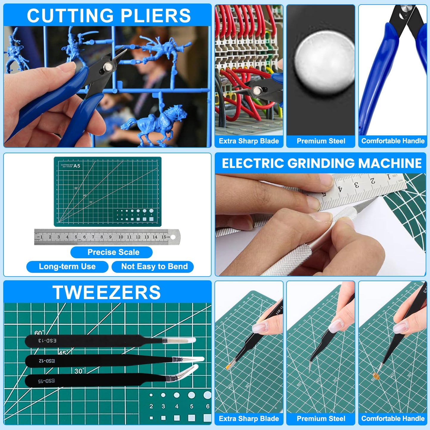 Gundam Tool Kit, 85 Pcs Professional Model Tool Kit for Gundam, Modeling Tools for Plastic Models, Gunpla Tool Kits for Adults, Model Building Tools Hobby Tools Craft Set for Repairing and Fixing