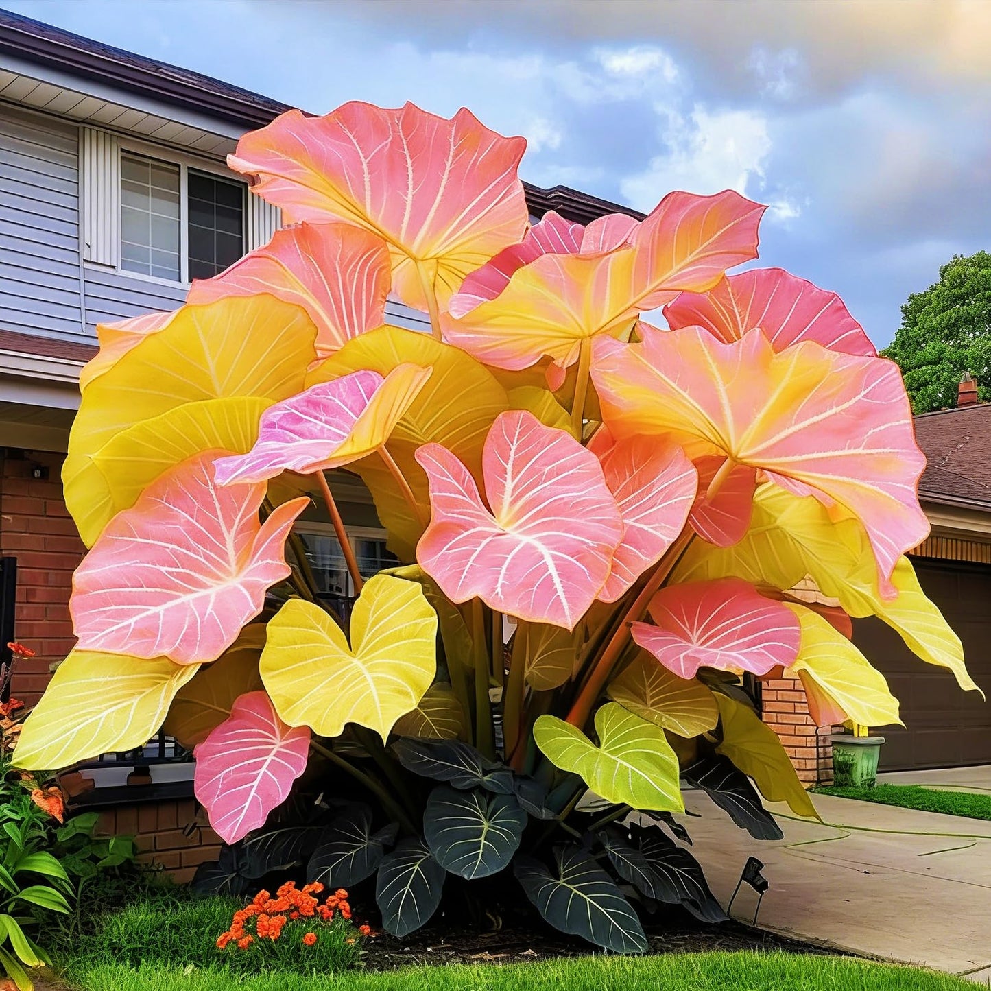 FEWSDVBX Elephant Ear Beautiful Assortment for Outdoor Garden Landscapes,Ideal for Home Gardens & Patios (6)