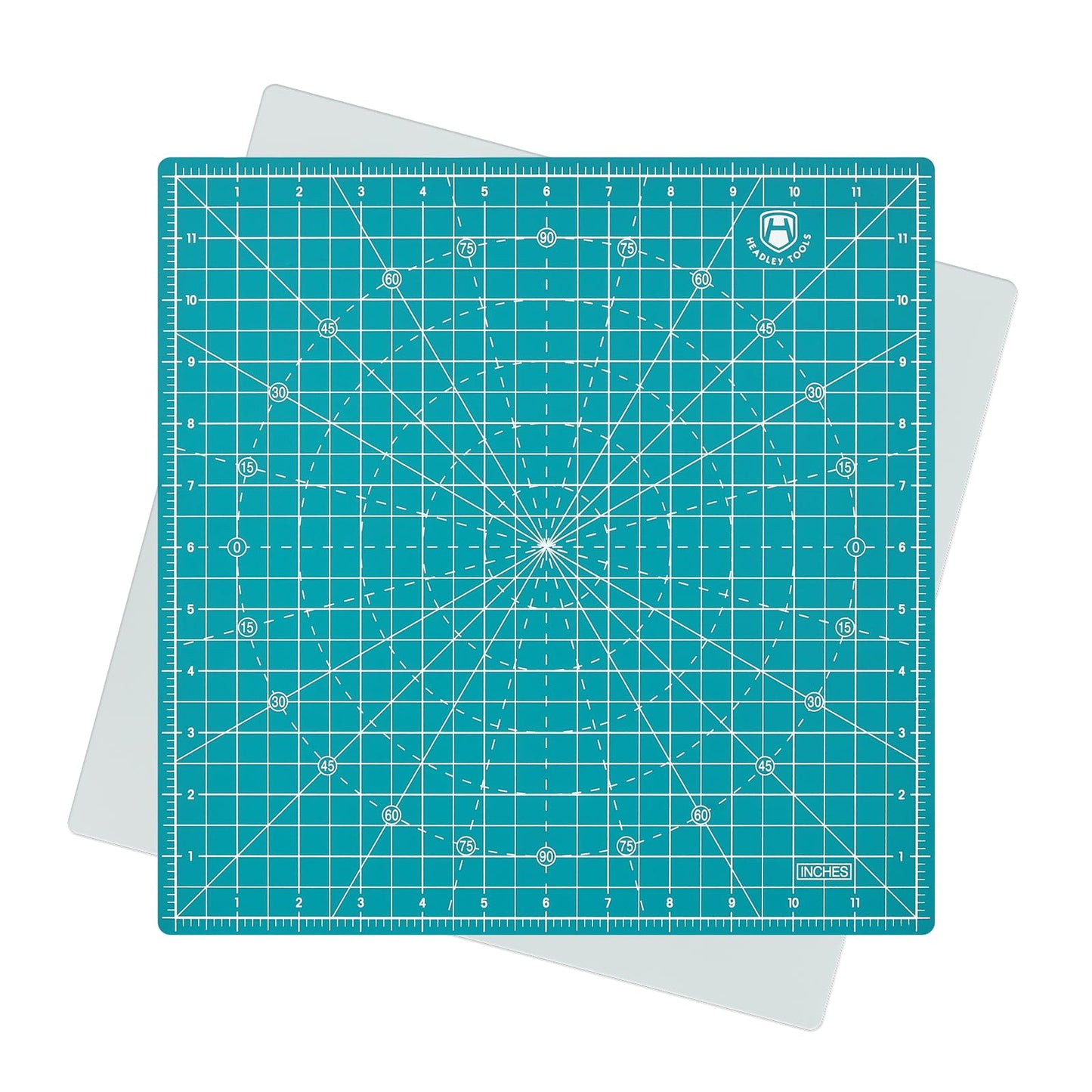 Headley Tools 12"x12" Rotating Cutting Mat, Self Healing Mat with 360-Degree Rotation & Anti-Slip Base, Sewing Board Cutting Mat Perfect for Fabric Quilting Leather Hobby Project, Turquoise