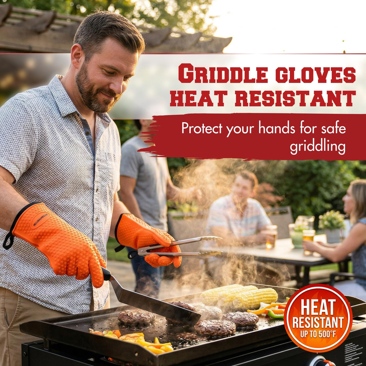 Silicone Griddle Grill Gloves Heat Resistant Oven Mitts