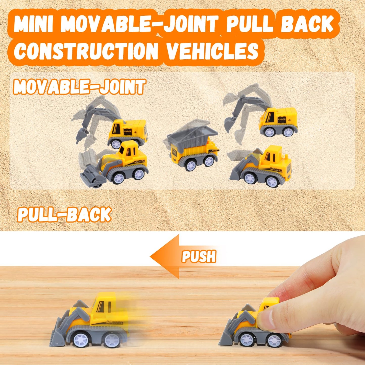 BlingCnsy Construction Sensory Bin with Lid, 2.2lbs Magic Sand & 5 Construction Trucks, Sensory Sand Kit Construction Toys for 3 4 5 6 7 8+ Year Old Boys Toddlers Christmas Birthday Gift