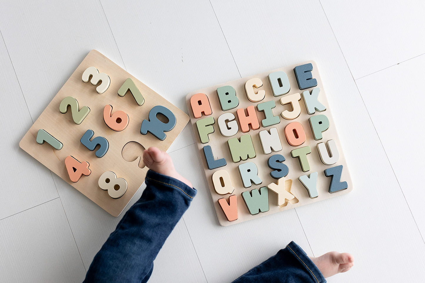 Pearhead Wooden Alphabet Puzzle, ABC Learning Toy for Toddlers, Montessori Educational Puzzle Board