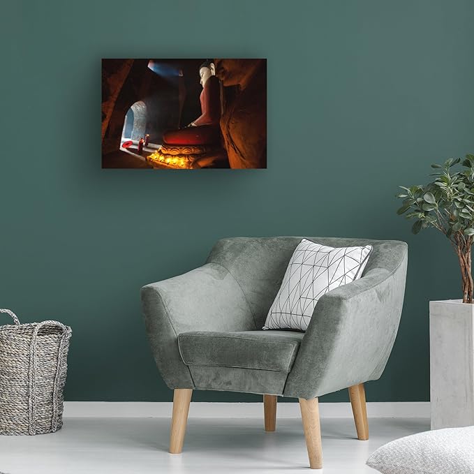 Trademark Fine Art Canvas Wall Art - Sanjoy Sengupta 'Monks In Bagan Stupa' Wall Art for Living Room, Bedroom, or Office Décor