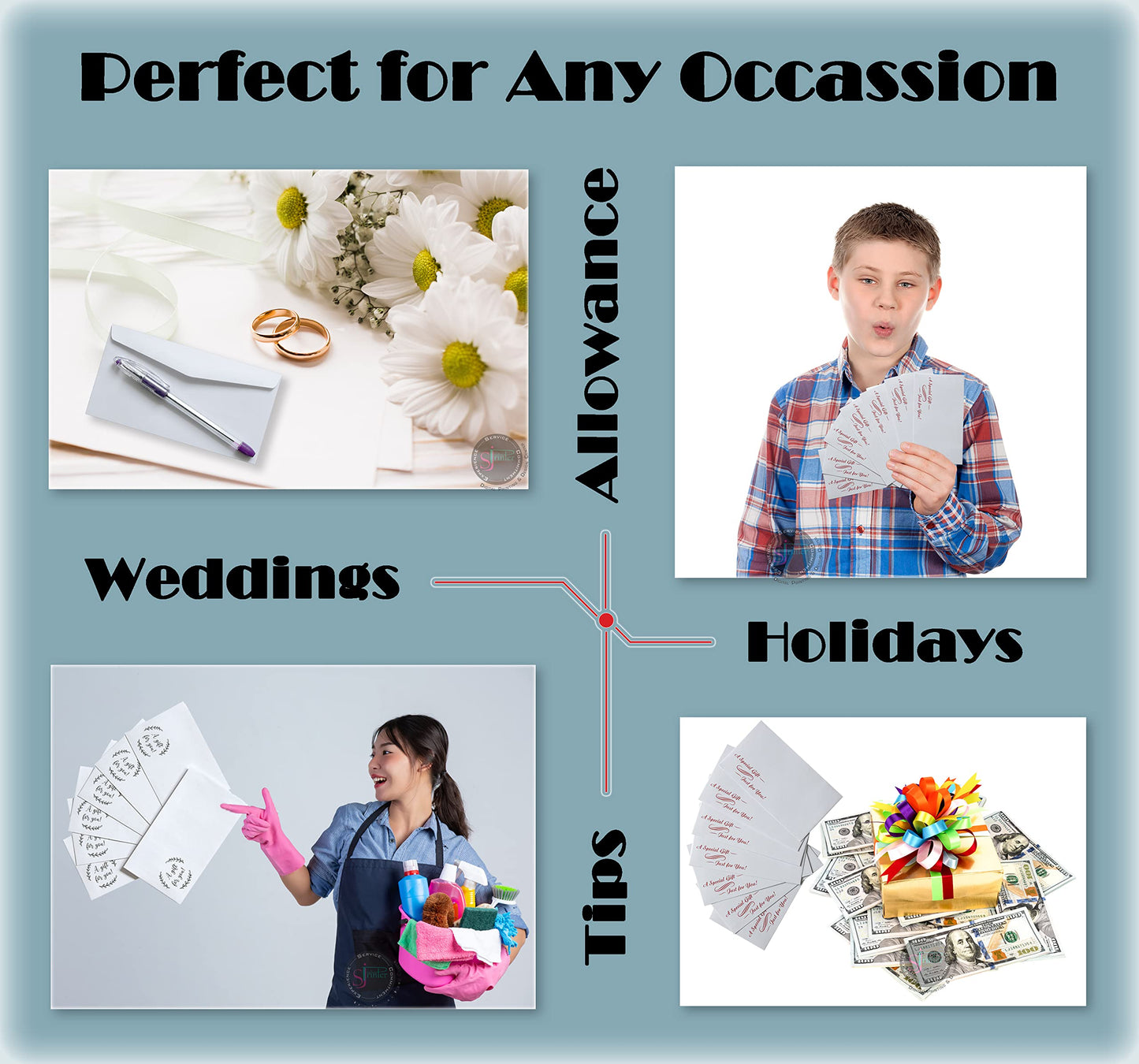 Cash Envelopes For Gifts (3.75 X 6.75) - 50 Qty - Tithe Envelopes & Offering Envelopes For Church - Cash Gift Card Wedding Envelopes - Money Envelopes For Cash Gifts