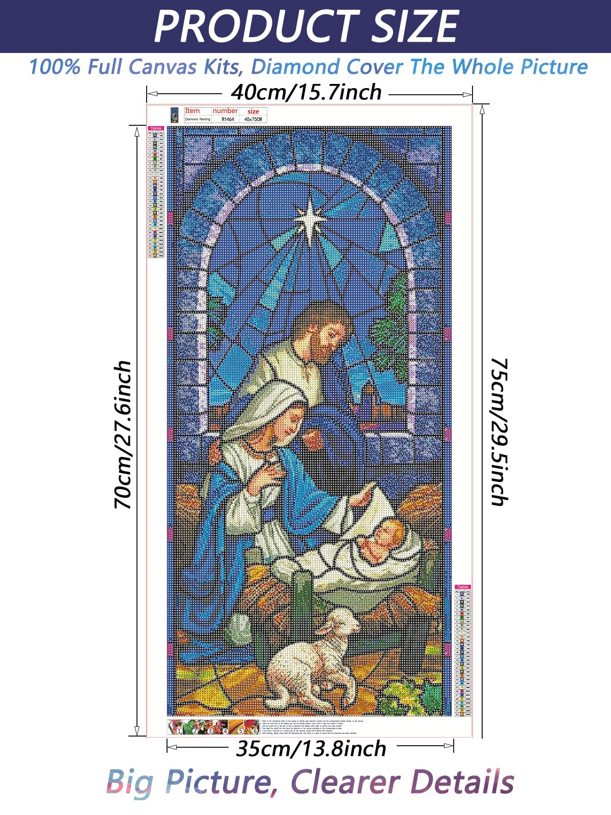 Jethami Diamond Painting Kits for Adults, DIY 5D Diamond Art Kits Full Drill Diamond Art for Adults Beginners 29.5x15.7 in (Christmas Church Banner)
