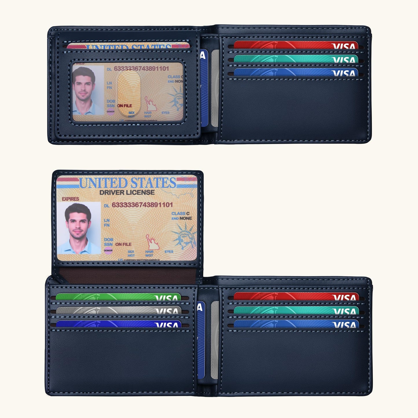 Tipmile Wallet for Men Slim RFID Blocking Credit Card Holder, Minimalist Men Wallets 12 Cards with 2 ID Windows & Cash Slot, Bifold Front Pocket Wallet Gifts for Men
