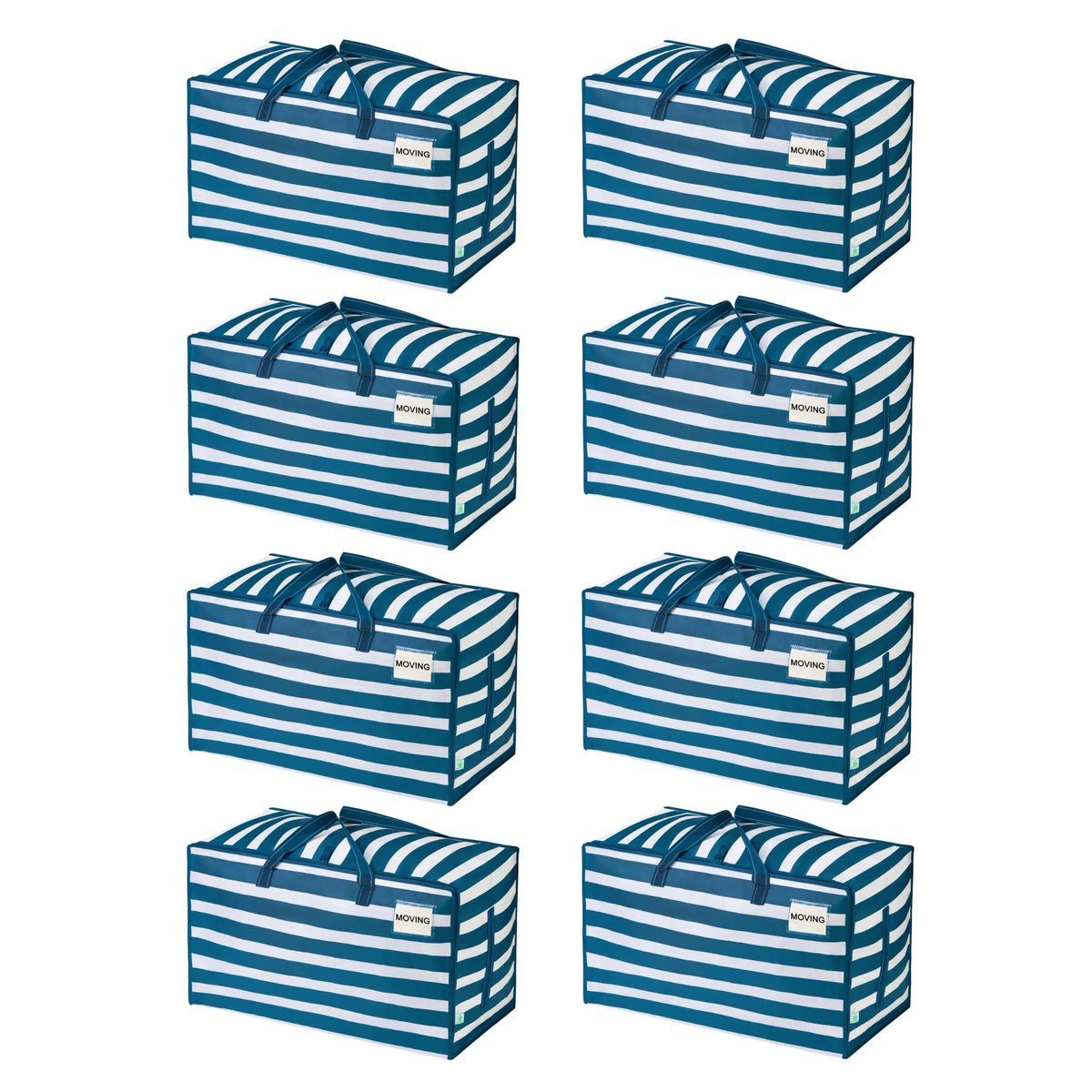 8 Pack Extra Large Heavy Duty Moving Bags with Wide Opening & Reinforced Handles (8 Count)