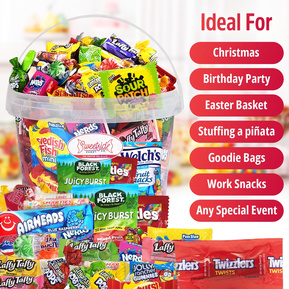 Bulk Candy Variety Pack - 2 Pound Care Package Assorted Basket, Snack Food Gift, Office Assortment Gift for Birthday Party, Kids, College Students & Adults (Pack of 1))