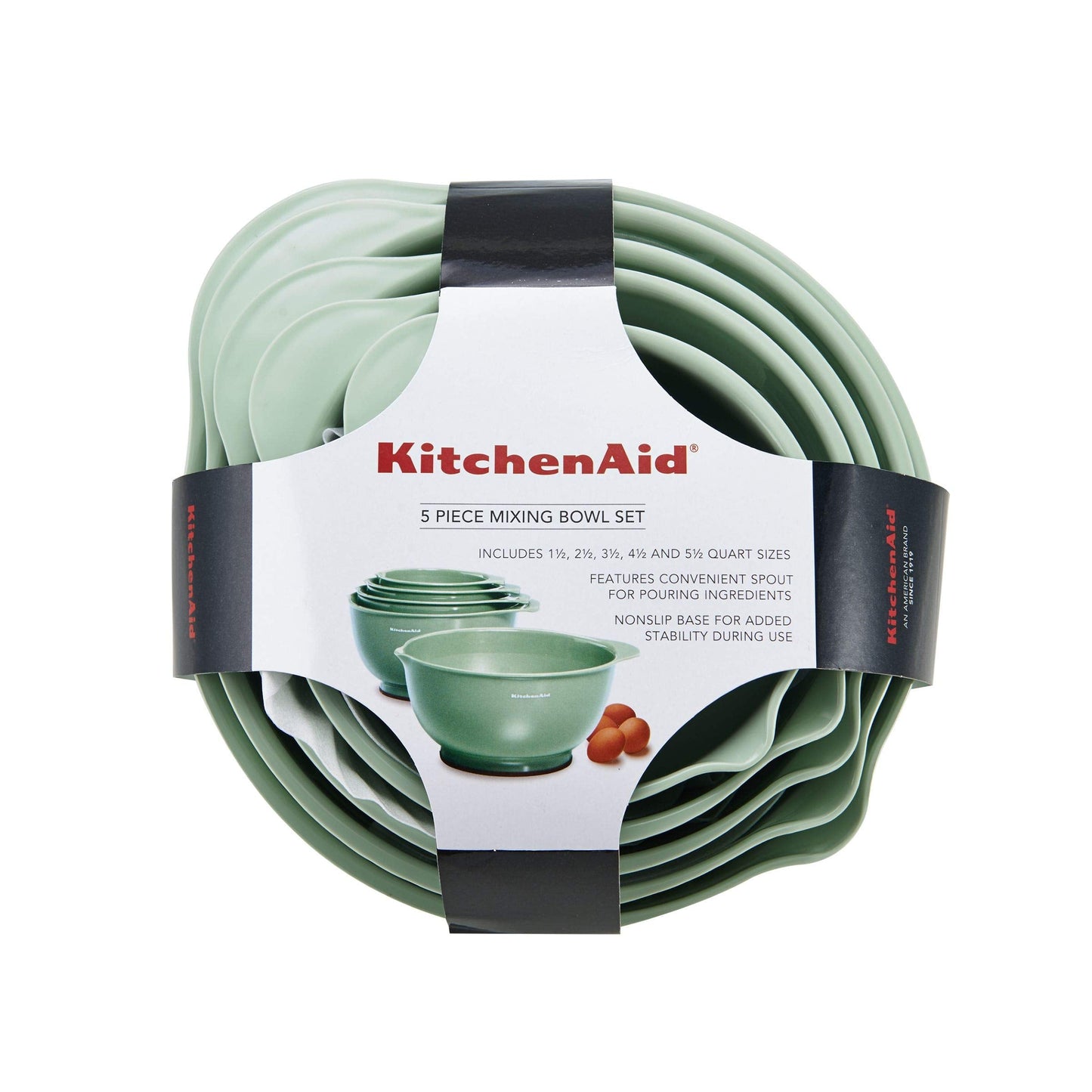 KitchenAid Classic Mixing Bowls, Set of 5, Pistachio