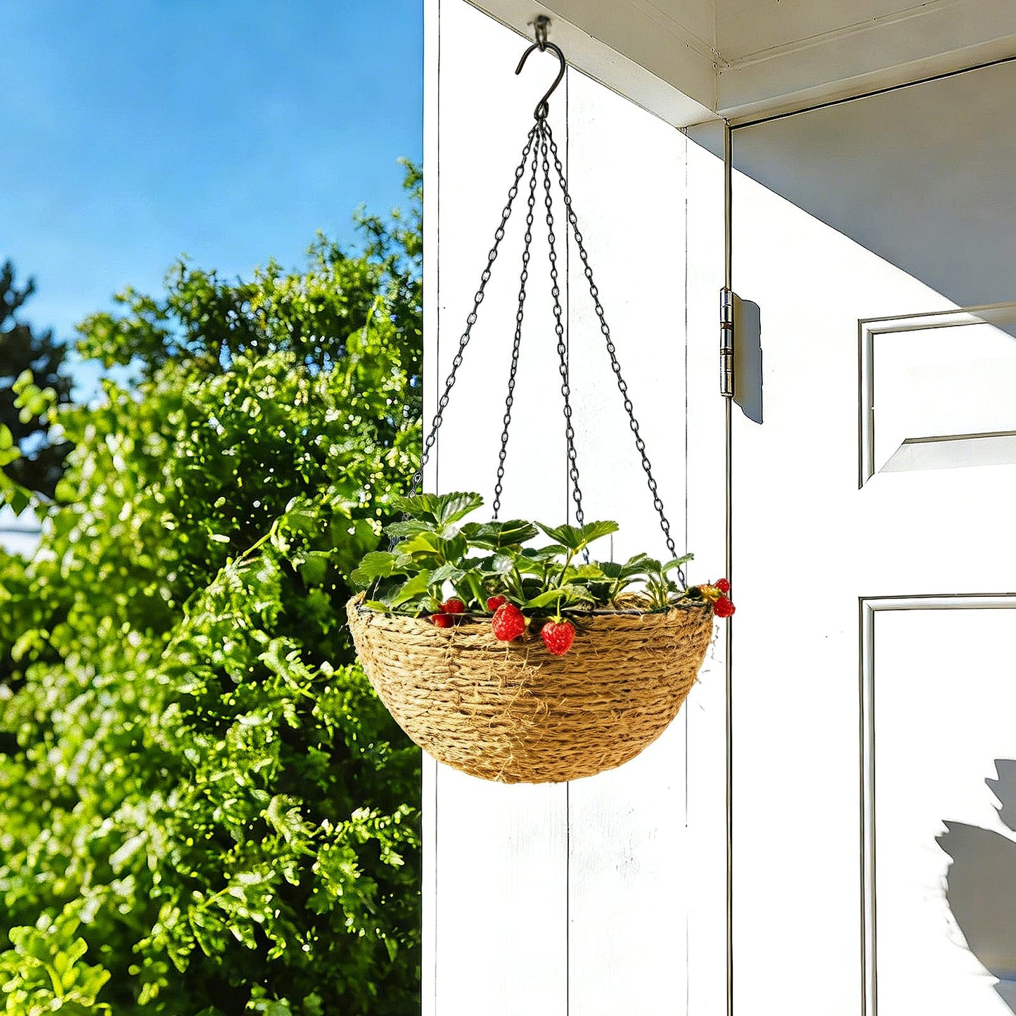 Geehouz 3 Pack 23 Inch Plant Hanger Chains with Hooks - Replacement Hanging Basket Chains for Flower Pots, Planters, Bird Feeders & Lanterns, Indoor/Outdoor Use (Black)