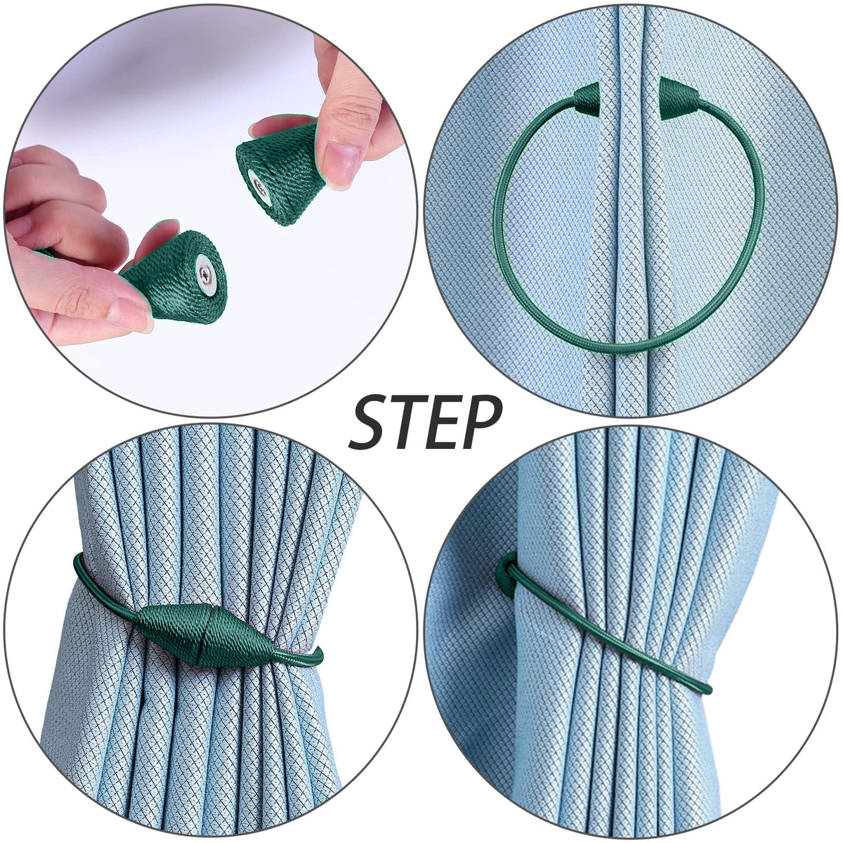 2 PCS Magnetic Curtain Tiebacks (2 Count)