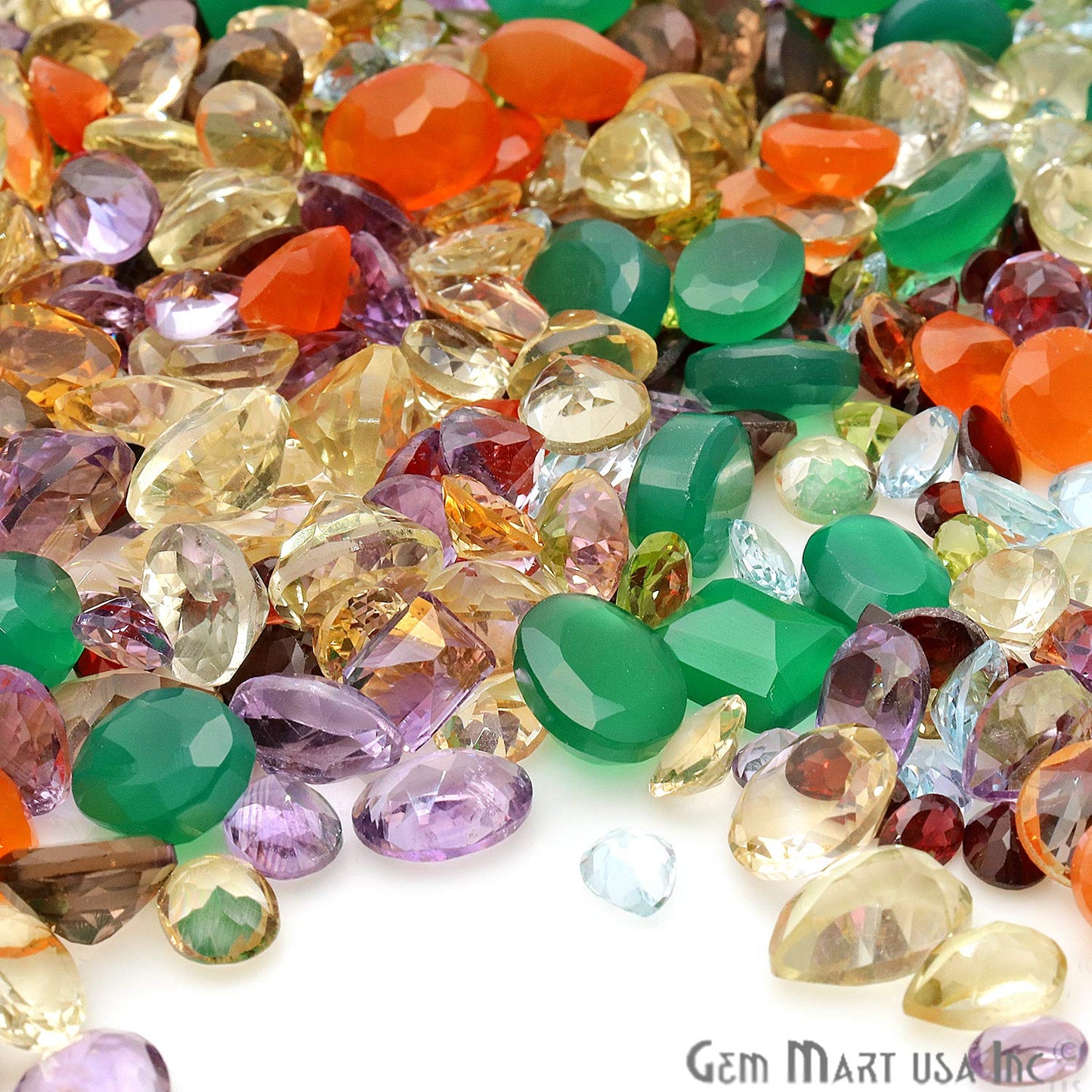Mixed Natural Loose Gemstones | 100% Natural Mixed Gems | Grade A+ (natural inclusions) | Hand Cut and Polished | Jewelry Making & Crafts – by GemMartUSA (MX-60001)