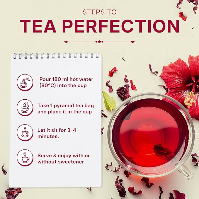 Sweet Hibiscus Cinnamon Green Tea Bags (50 Count), Caffeinated, Real and Natural, Blended with Fresh Herbs and Spices, Gluten Free