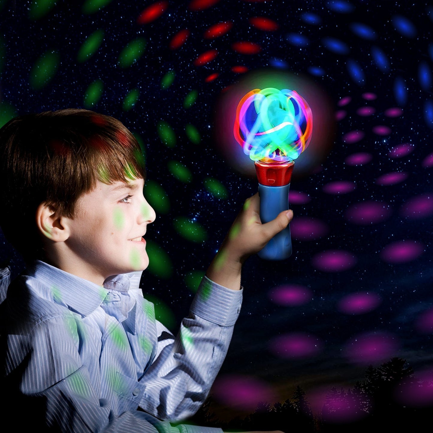 ArtCreativity Light Up Wand for Kids – LED Spinning Light Bright Toy with Flashing Lights – Fun Light Spinnning Toys, Sensory Toys for Kids with Autism – Batteries Included