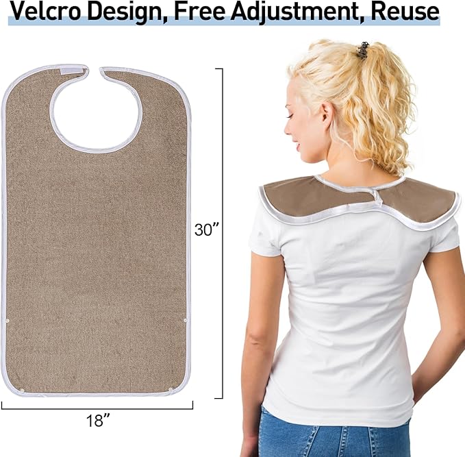 Pozico Adult Bibs for Eating Women/Men/elderly Washable,Waterproof, Clothing Protectors & Adult Bibs with Debris Trap