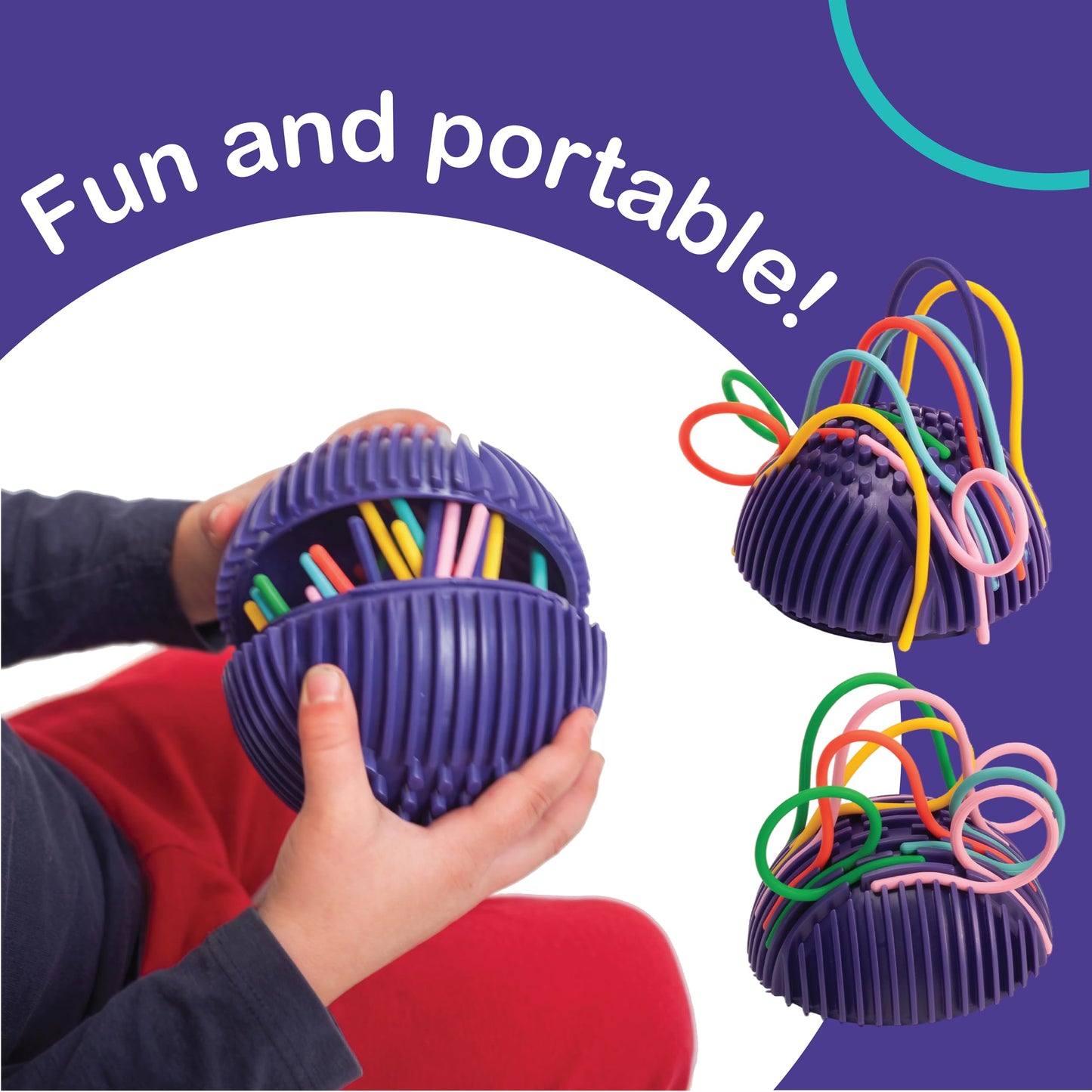 WOWBBLE Sensory Activity Ball Sensory Fidget Toys for Kids & Adults with 24 Strings | ADHD Calming Focus Stress Relief Toy | Travel-Friendly | Ages 3+
