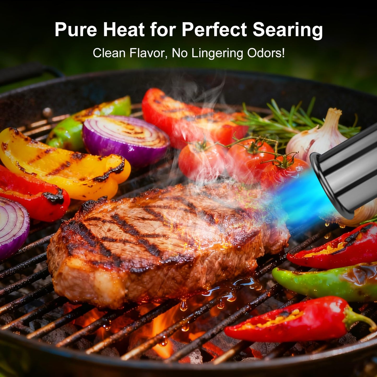 Powerful Grill & Cooking Propane Torch, flame thrower gun, Kitchen Cooking Torch, Sous Vide, Campfire Starter, Adjustable Wood Torch Burner for Searing Steak, BBQ, Welding（Propane Tank Not Included）