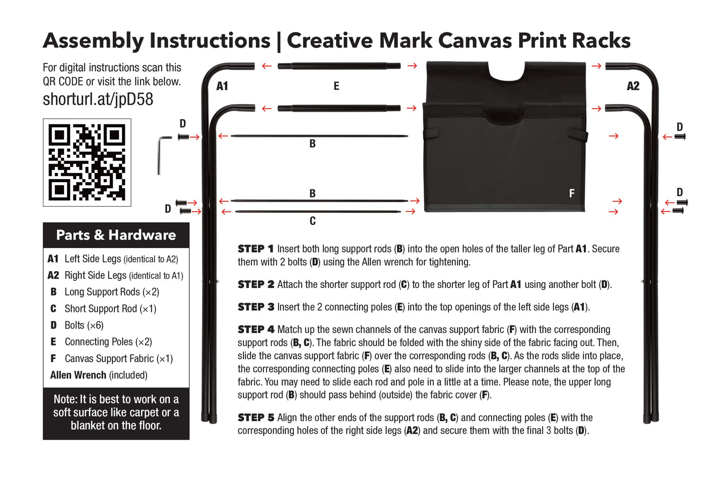 Creative Mark Medium Canvas Art Print Rack - Portable Folding Display for Posters, Artwork, Prints, Canvas, Panels, Artist Galleries, Studios & Storage - 39" h x 21.5" d x 24"