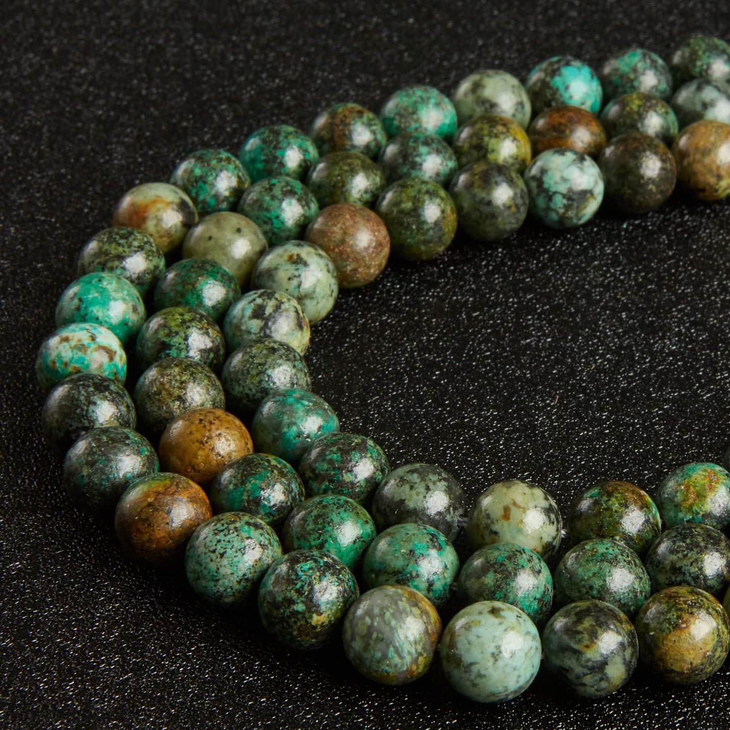 60pcs 6mm African Turquoise Beads Natural Gemstone Beads Round Loose Beads for Jewelry Making