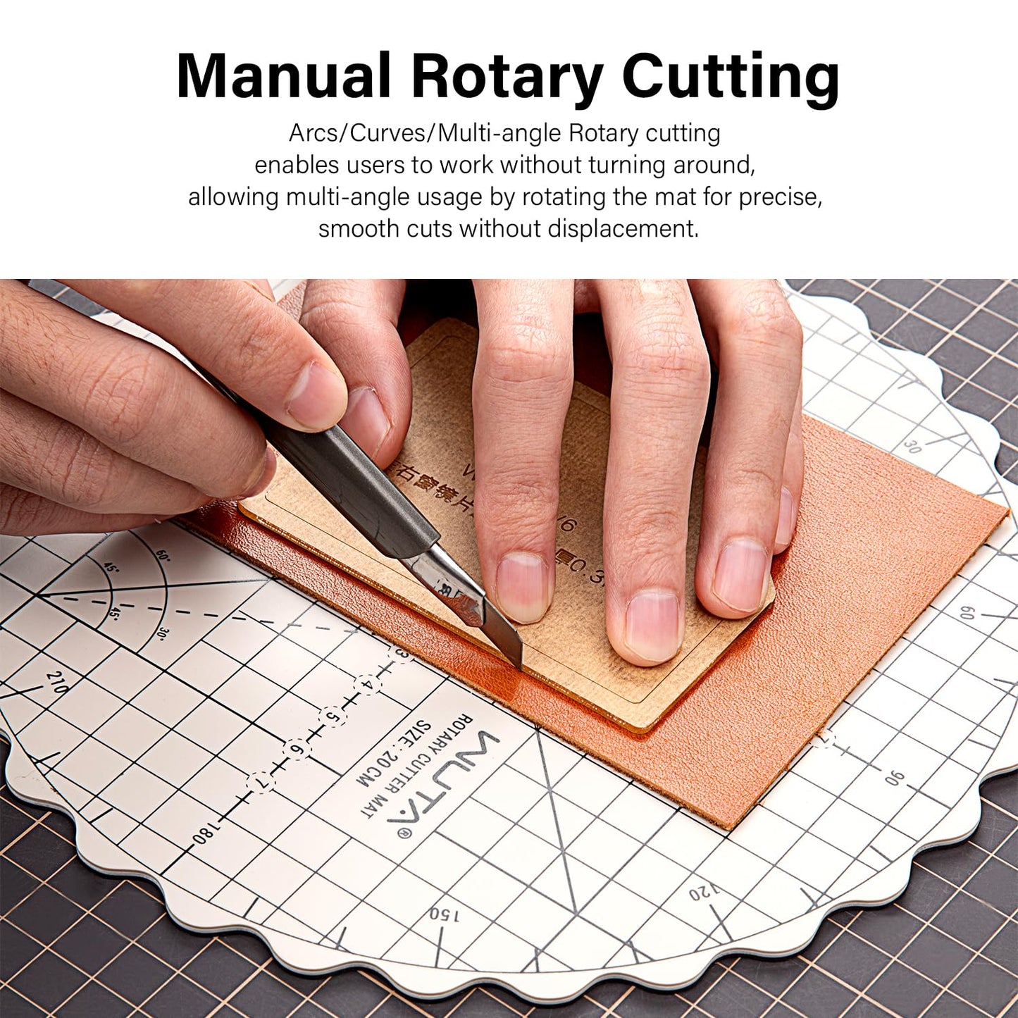 WUTA Circle Cutting Mat 12-inch Round Self Healing Mat Quilting Double-Sided Color for Cutting,Quilting, Sewing, Dressmaking & Crafts