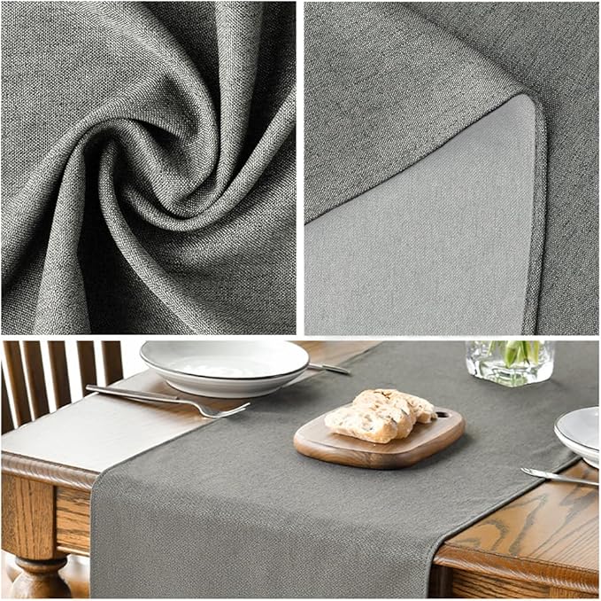 Artoid Mode Light Grey Table Runner, Seasonal Washable Kitchen Dining Table Decoration for Home Party Decor 13x90 Inch
