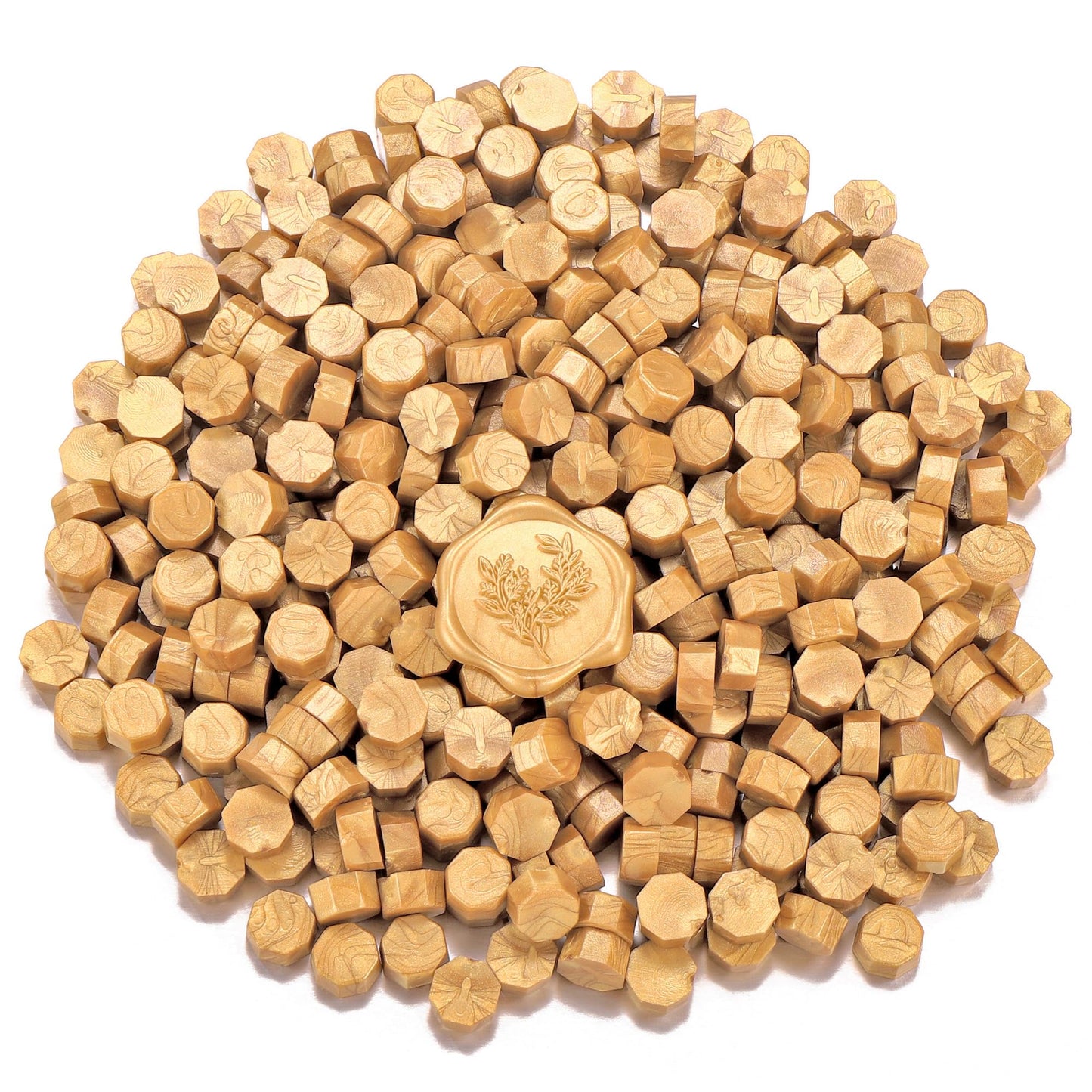 Yoption 360Pcs Light Gold Sealing Wax Beads, Vintage Wax Seal Beads for Embellishment of Wedding Invitation, Envelope, Gift Wrapping, Wine Package