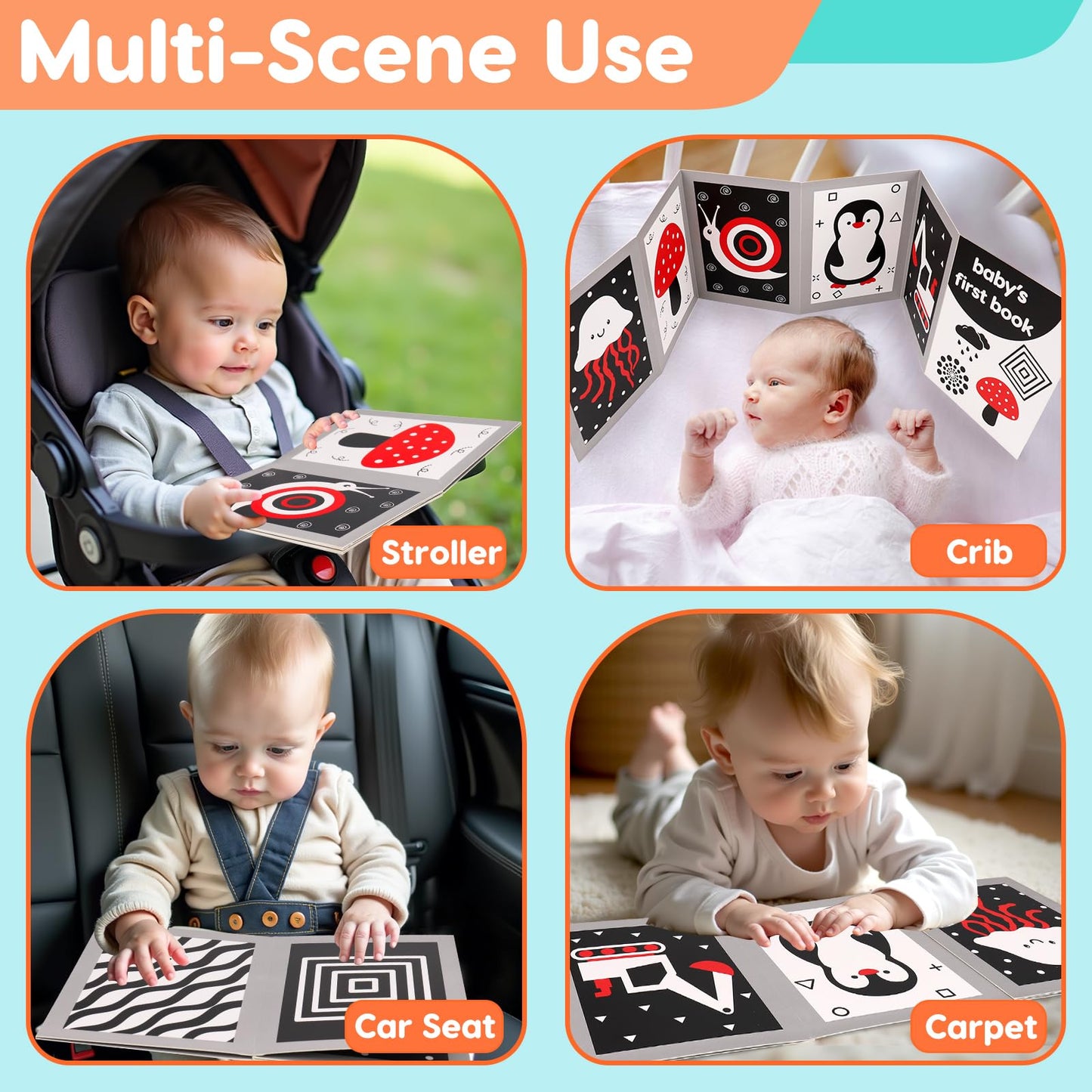 Melodyinn Baby Sensory Mirror Toys for 0-3-6-12 Months