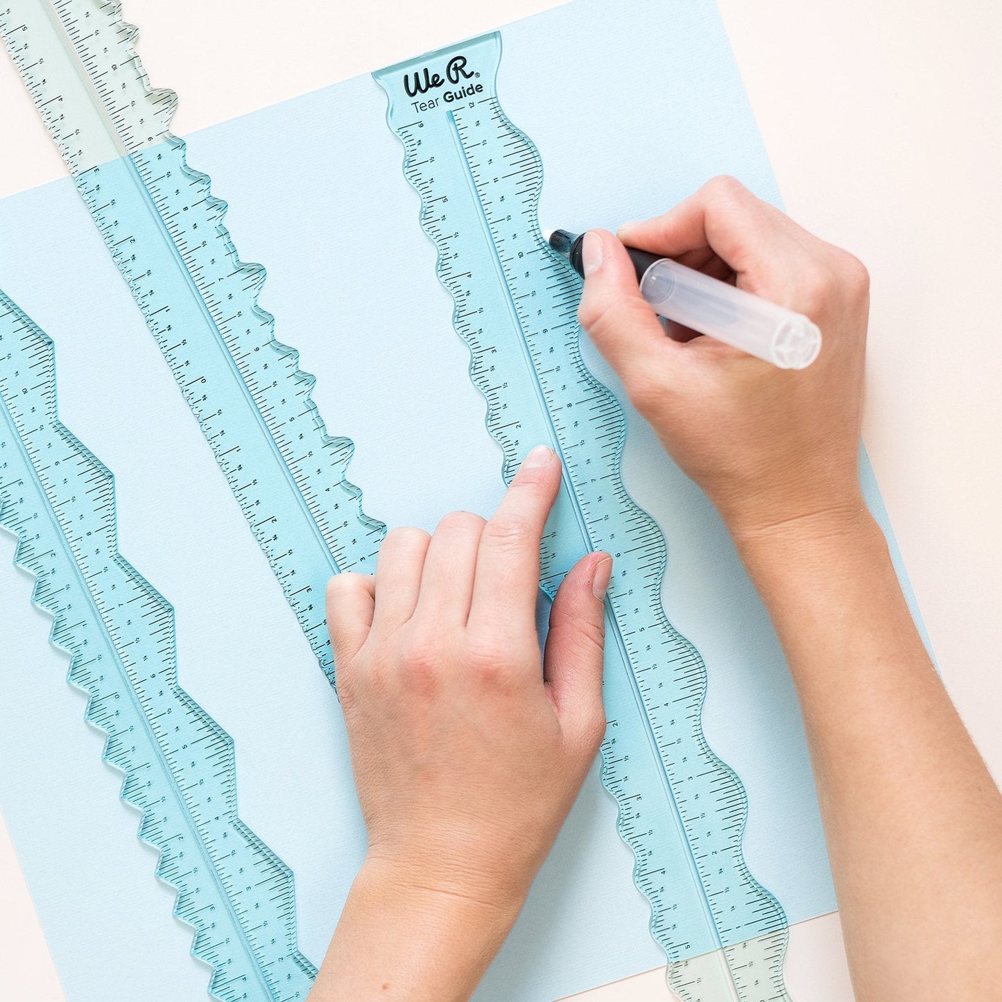 We R Memory Keepers Rulers and Tear Guide, Easy to Tear and Deckle Paper DIY Craft Project, Zigzag, Wave, Coarse Deckle, Fine Deckle, Card Making, Scrapbooking, Invitations, Journaling, Decorations