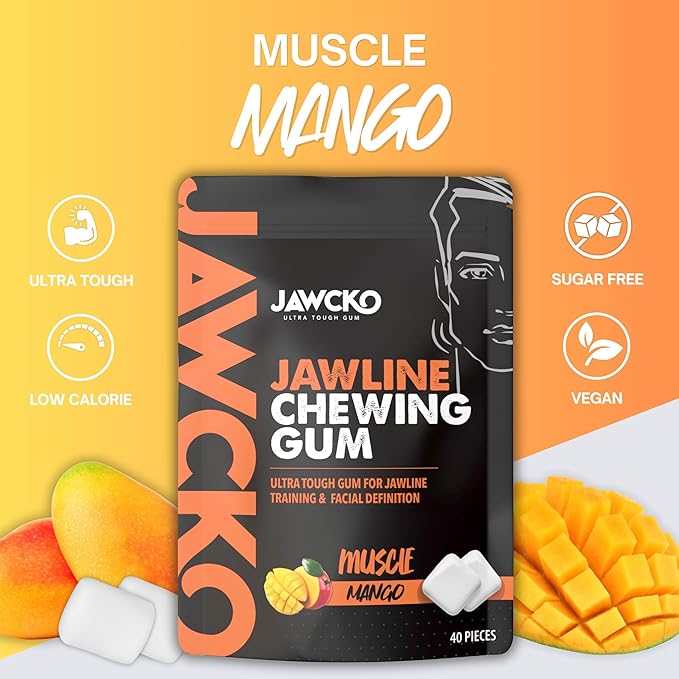 JAWCKO Ultra-tough Jawline Chewing Gum Variety 3-Pack | Get a Stronger, Squarer Jawline | 15X Hardness | Jaw Training Hard Gum | Chisel, Sculpt, Tone your Jaw | Facial Fitness Mewing Gum | 3X Flavors