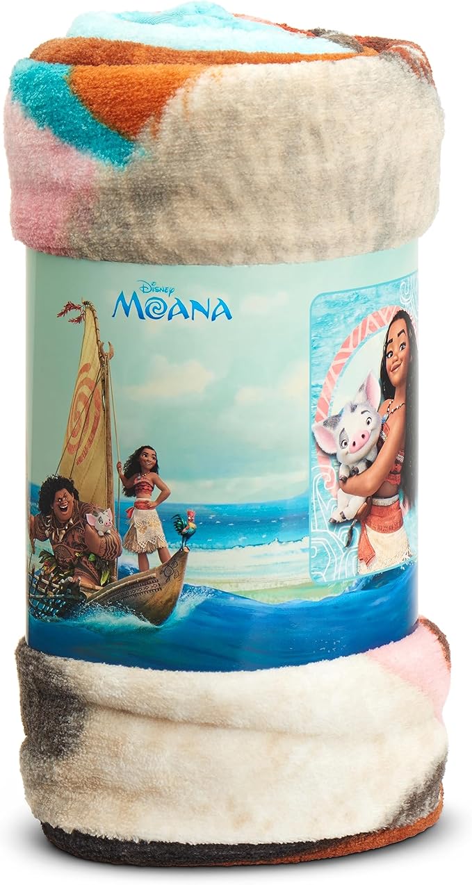 Disney's Moana, "Voyagers" Micro Raschel Throw Blanket, 46" x 60", Multi Color