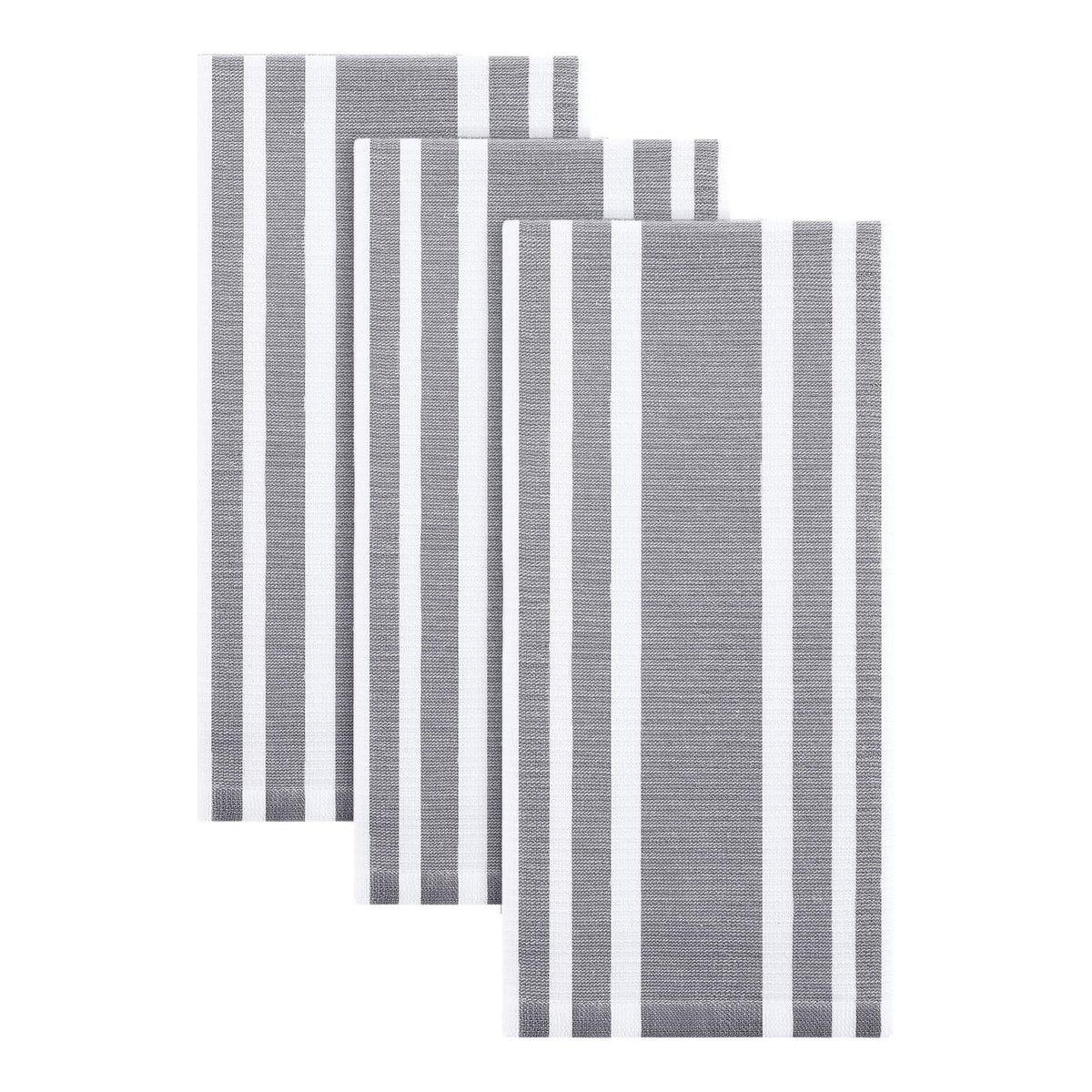 Premium Cotton Stripe Kitchen Towels 3 Pack (3 Count)
