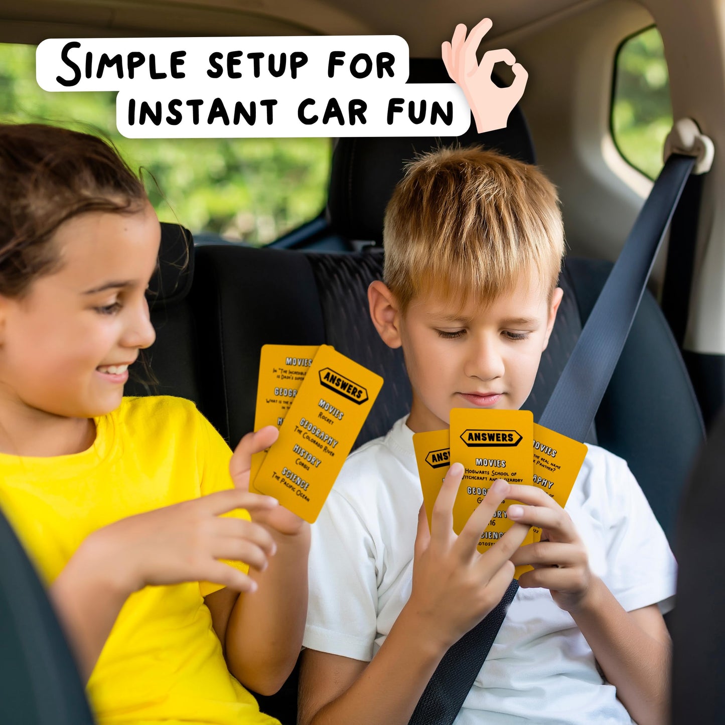 WELL BALANCED Road Trip Trivia - Road Trip Games for Kids Travel Essentials Car Activities Must Haves for Ages 8+