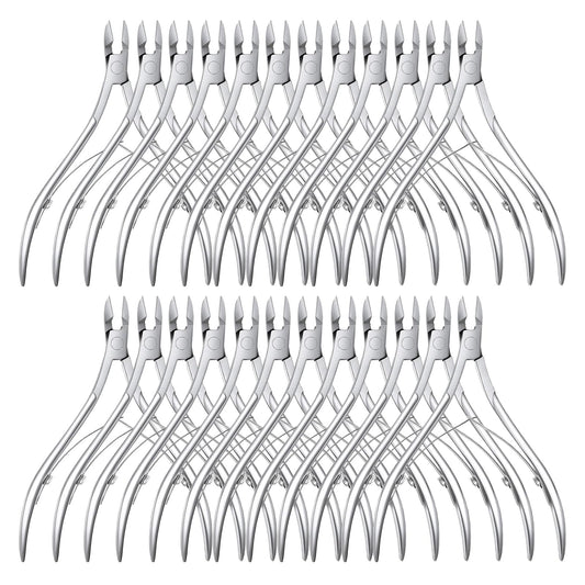 LECEHIVO 24 Pcs Cuticle Trimmer Stainless Steel Nail Edge Cutters Nippers Dead Skin Remover Care Clippers Manicure Pedicure Nipper Tools Bulk for Fingernails and Toenails