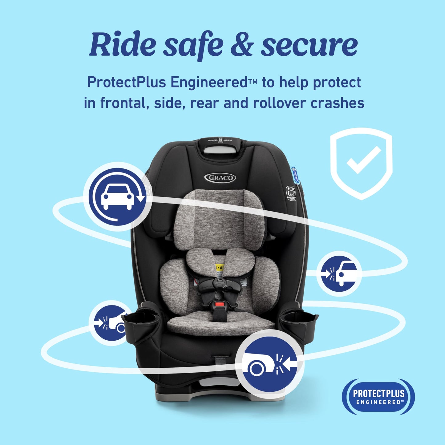 Graco Slimfit 3-in-1 Convertible Car Seat, Slim Car Seat with Space-Saving Design, Highback Booster Seat with 10-Position Headrest, Rear Facing and Forward Facing Carseat, Jarret