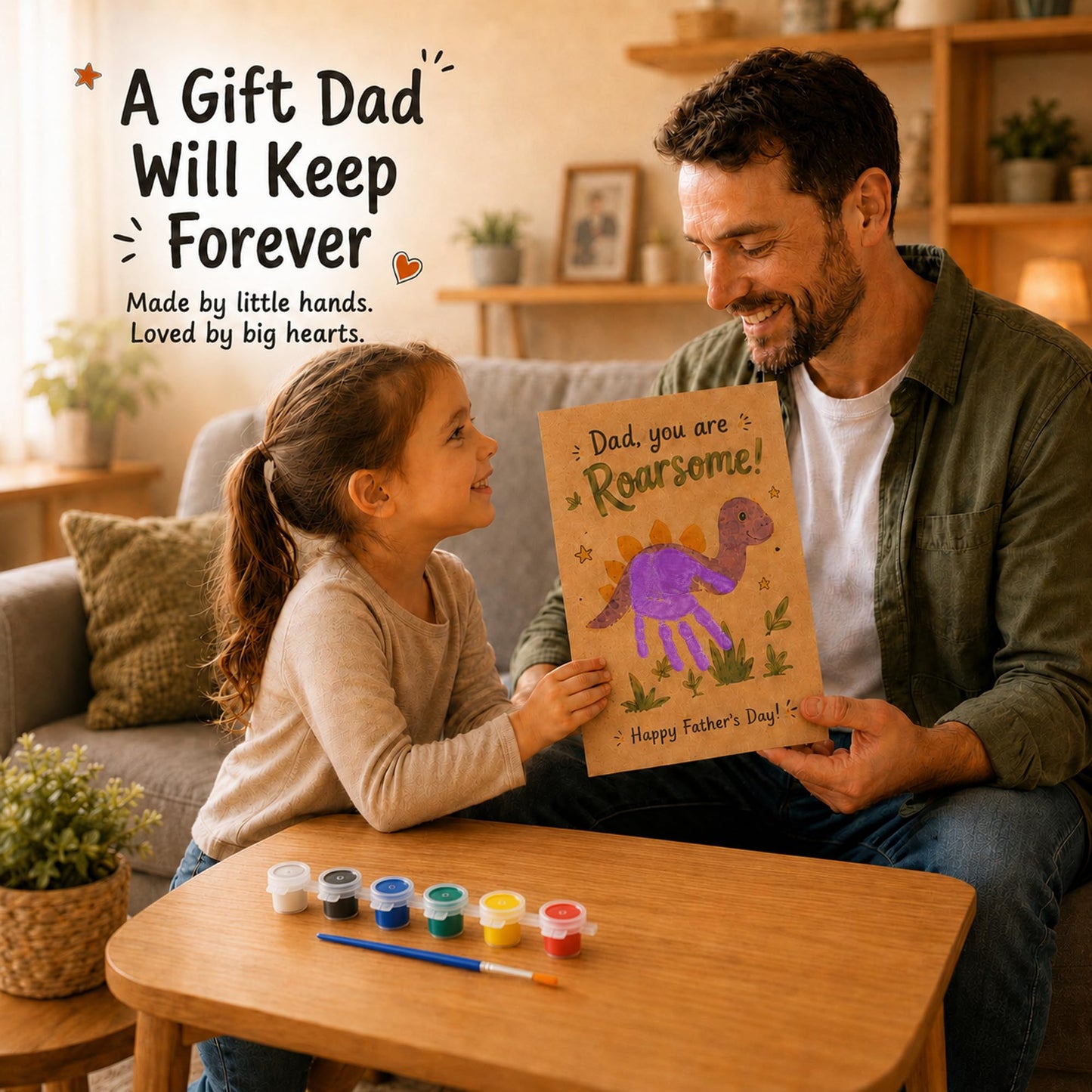 Fathers Day Crafts for Kids Bulk,12pack DIY Father's Day Crafts for Kids Classroom, Make Your Own Handprint Kit, Funny Dad Gifts, Fathers Day Gift Bulk for Dad from Kid, Keepsake for Home School
