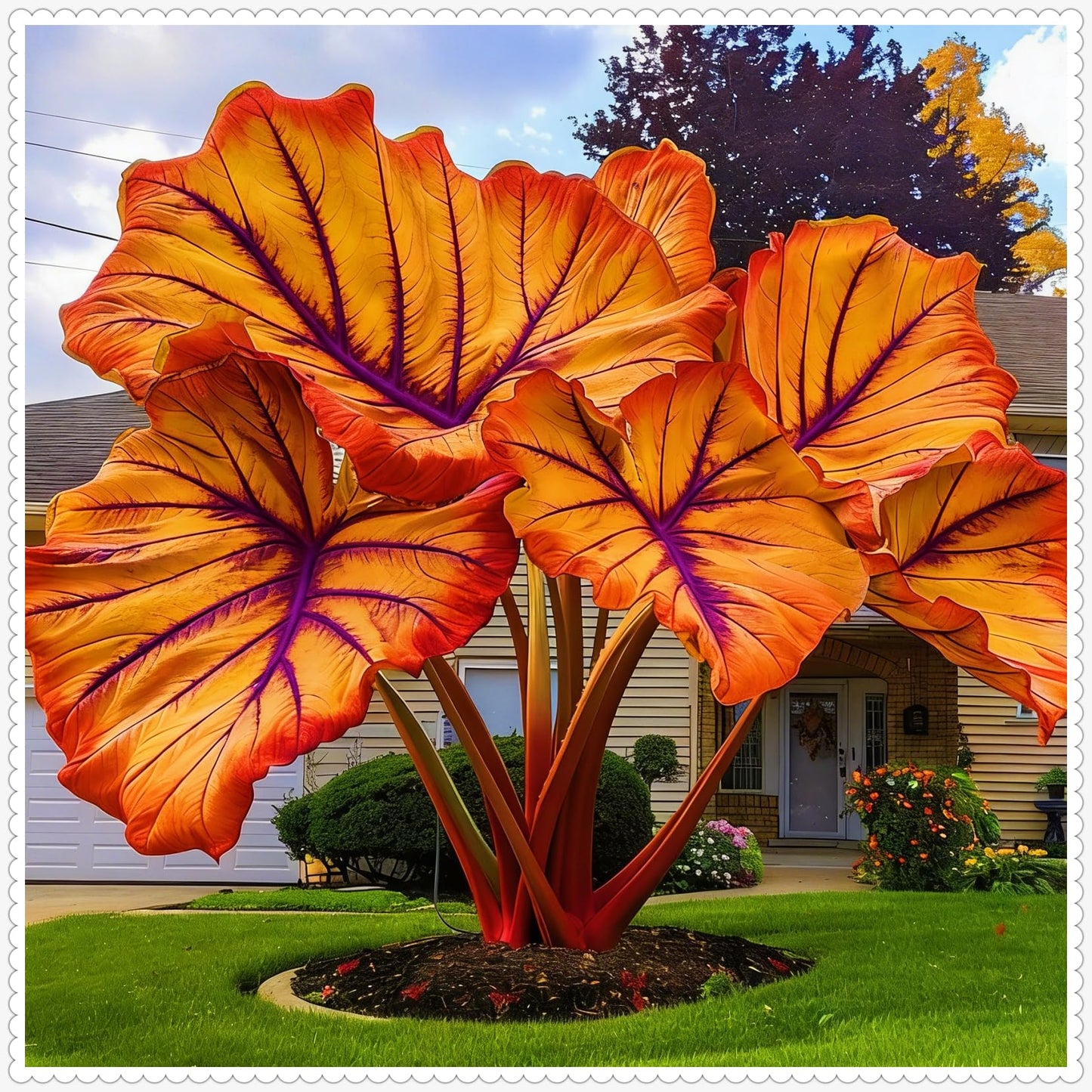 FEWSDVBX Elephant Ear Mix - Easy Grow Low Maintenance, Beautiful Assortment for Outdoor Garden Landscapes (6)